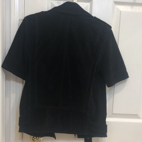 (BNWT) Michael Kors Suede Short Sleeve Moto Jacket - Picture 2 of 8